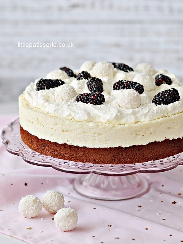 Coconut Cake Temptation with Blackberries or Raspberries
